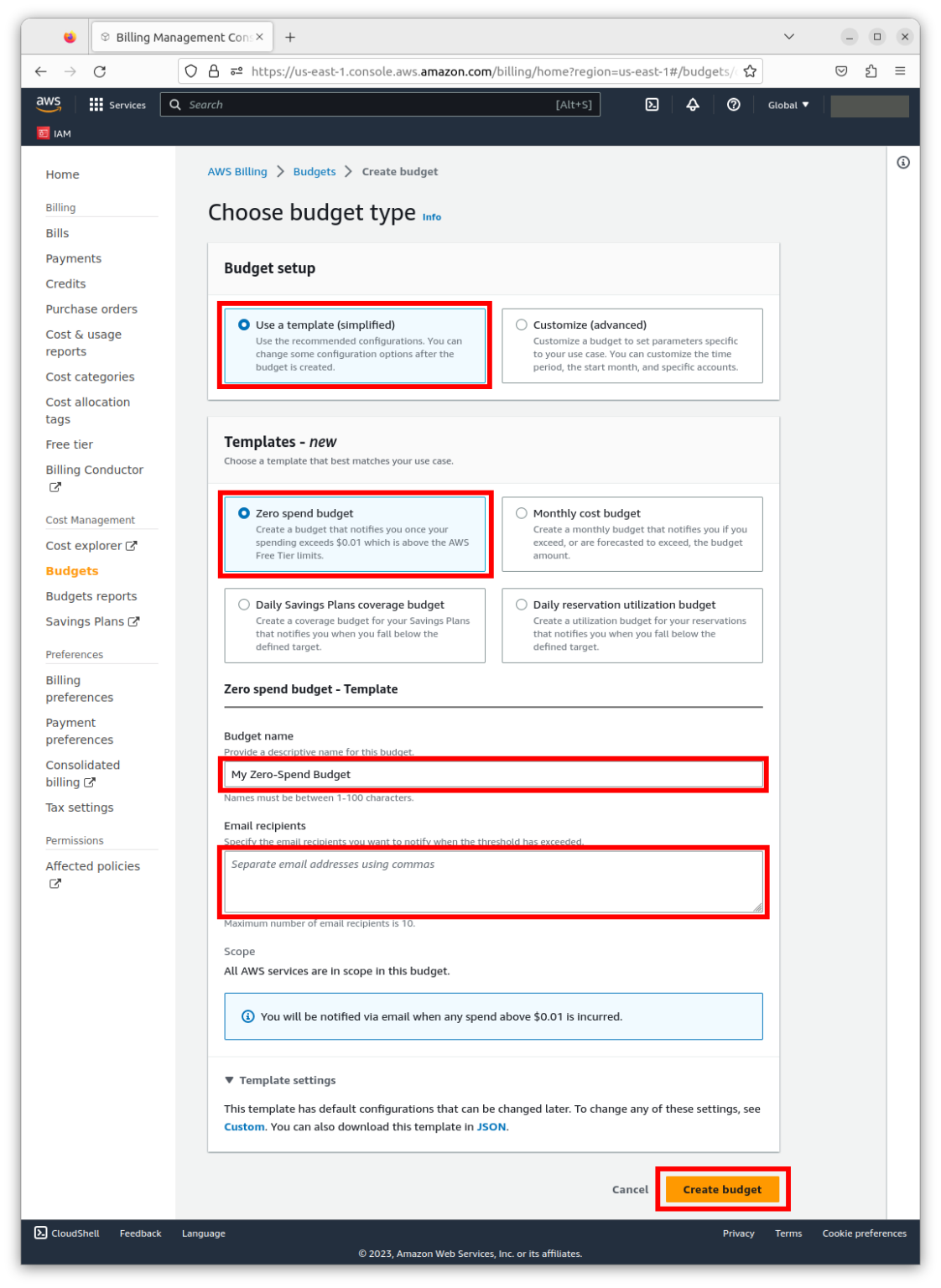 AWS BudgetsでAWSの予算を管理する！（無料利用枠の制限の超過）