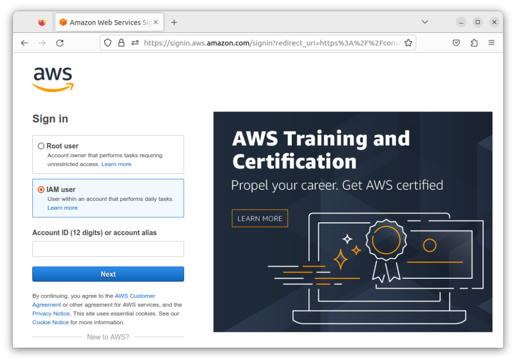 AWSマネジメントコンソール（GUI）にサインインする！