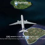 Flightradar24で離島の上空を飛行する!(北大東島、南大東島)