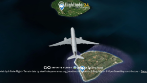Flightradar24で離島の上空を飛行する！（北大東島、南大東島）