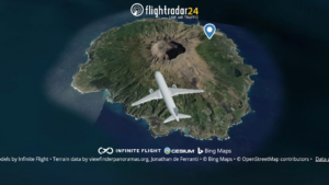 Flightradar24で離島の上空を飛行する！（三宅島）