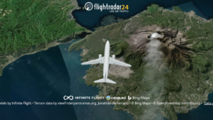 Flightradar24で離島の上空を飛行する！（桜島）